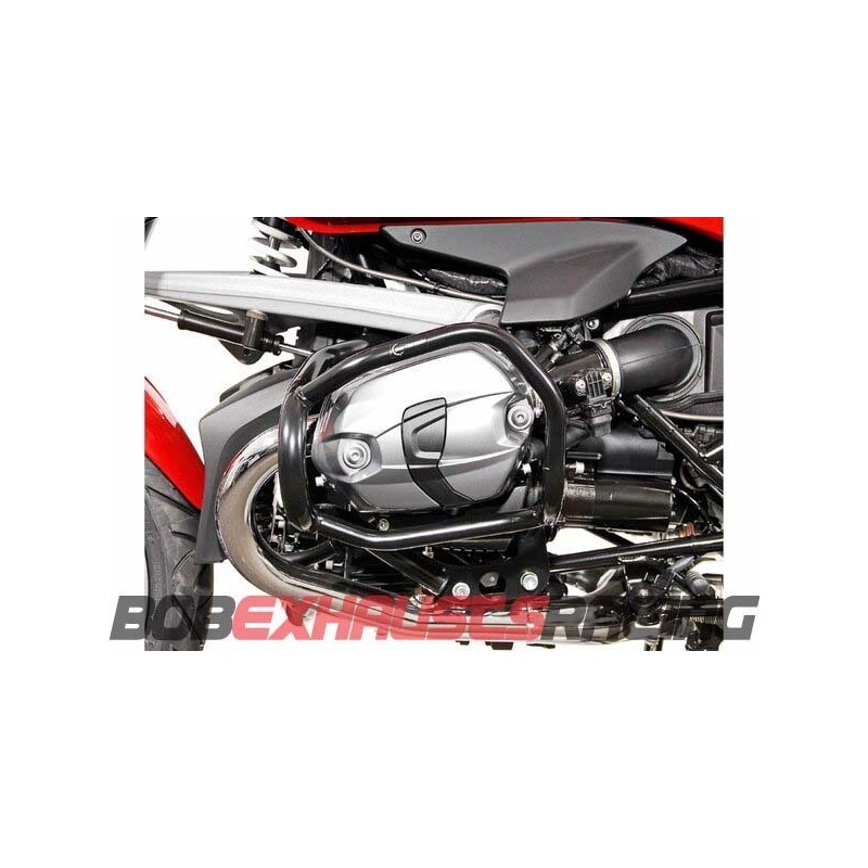 Side engine protections. Black. BMW R 1200 R (07-14