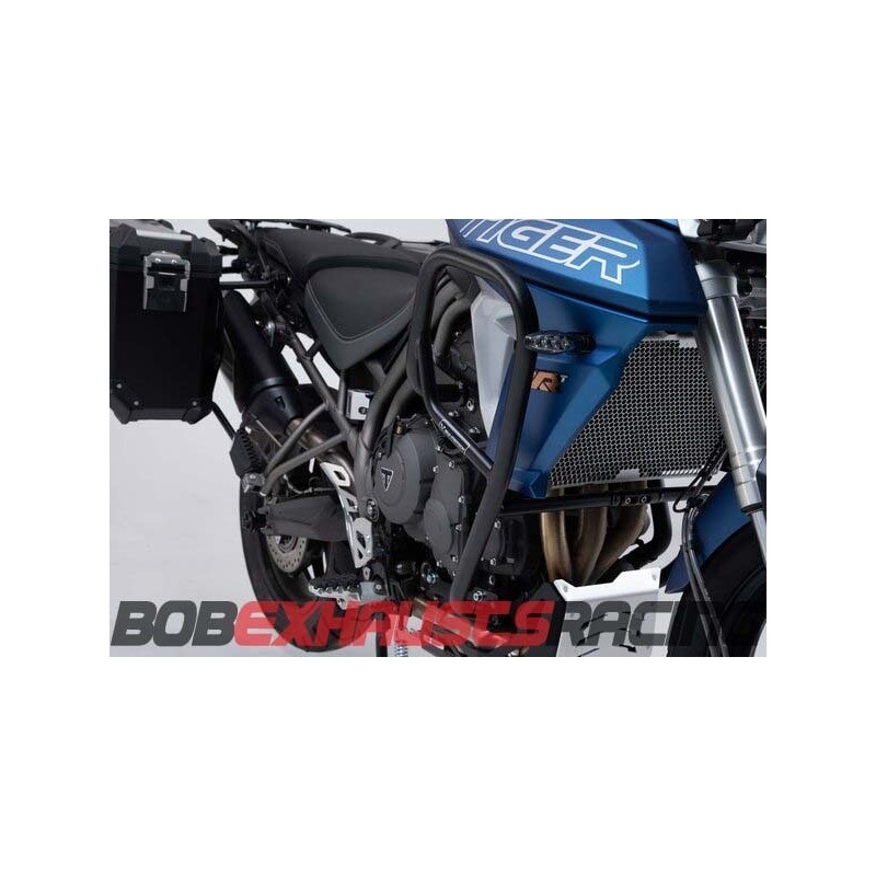 Engine side guards. Black. For Triumph Tiger 800 models (15-