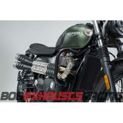 Protecciones laterales de motor. Negro. Street Scrambler,Bonneville Bobber/Speedm