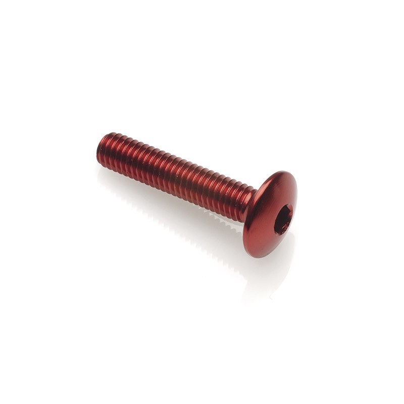 Domed head screw Erg. Cl 002 M4 L. 20 head Ø14 Ergal / RED