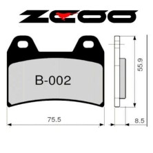 ZCOO PASTILLA DE FRENO B002 EX RACE