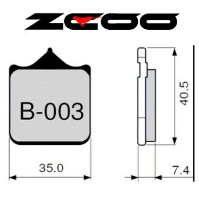 ZCOO PASTILLA DE FRENO B003 EX RACE