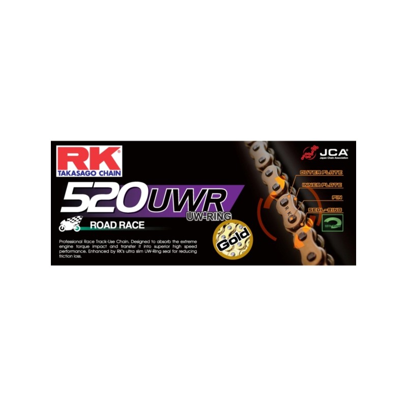 RK CHAIN 520UWR MOTOGP 120 LINKS GOLDEN