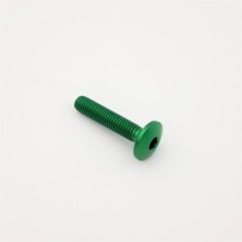 Dome-head Screw Erg. Cl 002 M6 L. 15 head Ø14  Ergal (7075 T6) - 002M6015VER / GREEN