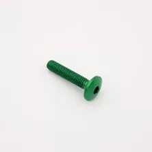 Tornillo cabeza abombada Erg. Cl 002 M6 L. 20 cabeza Ø14  Ergal (7075 T6) - 002M6020VER / VERDE