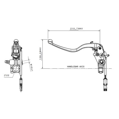 BOMBA DE EMBRAGUE BREMBO  Ø15x19mm TITANIO 910D32790