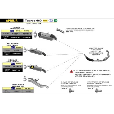 ARROW SILENCER INDY RACE APRILIA TUAREG 660