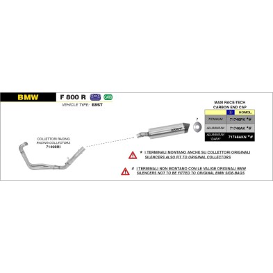 ARROW Colector 71408MI /  BMW F 800 R 09/14