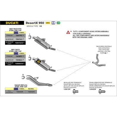 ARROW EXHAUST INDY RACE 72638