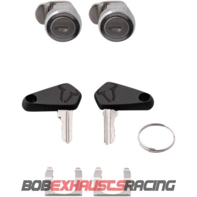 SW-MOTECH TRAX cylinder lock set. 2 locks / 2 keys. Uniform closure.