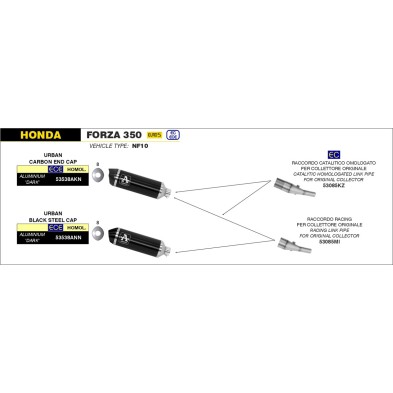 Conector catalítico homologado para escape Urban 53085 KZ