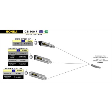 ARROW Colector 71481MI / Honda CB 500 F - CBR 500 R 13/14