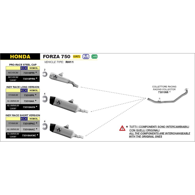 ARROW RACE TECH SILENCER 73518AK