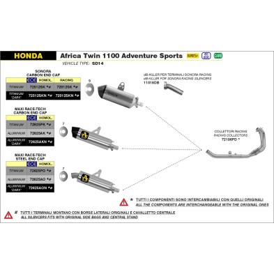 ARROW SILENCER SONORA HONDA Honda Africa Twin CRF 1100 L 2024