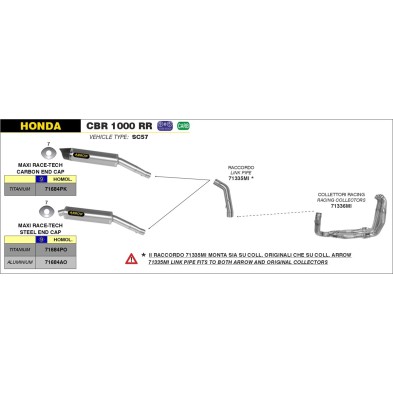 ARROW SILENCER MAXI RACE-TECH HONDA 71885