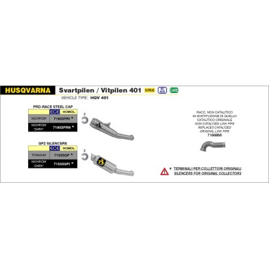 ARROW SILENCER HUSQVARNA  GP2 71555