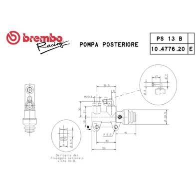 BREMBO REAR PUMP Ø13MM BLACK