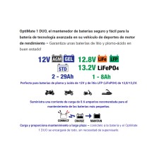 OPTIMATE 1 DUO CARGADOR MANTENEDOR BATERIA 12V 0.6A