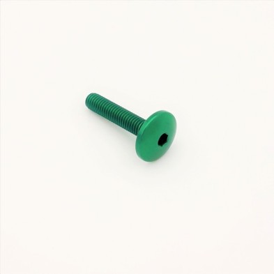 Dome-head Screw Erg. Cl 003 M6 L. 15 head Ø17  Ergal (7075 T6) - 003M6015VER / GREEN