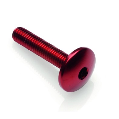 Tornillo cabeza abombada Erg. Cl 003 M6 L. 30 cabeza Ø17  Ergal (7075 T6) - 003M6030ROS / ROJO