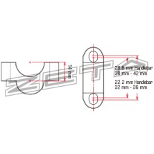 ZETA ESPACIADOR DE ELEVACIÓN DE MANILLAR +14 mm 22.2mm ZE53-0714