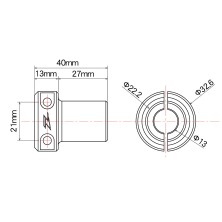 ZETA  ADAPTADOR DE CONVERSIÓN 13mm A 22mm ZE60-1050